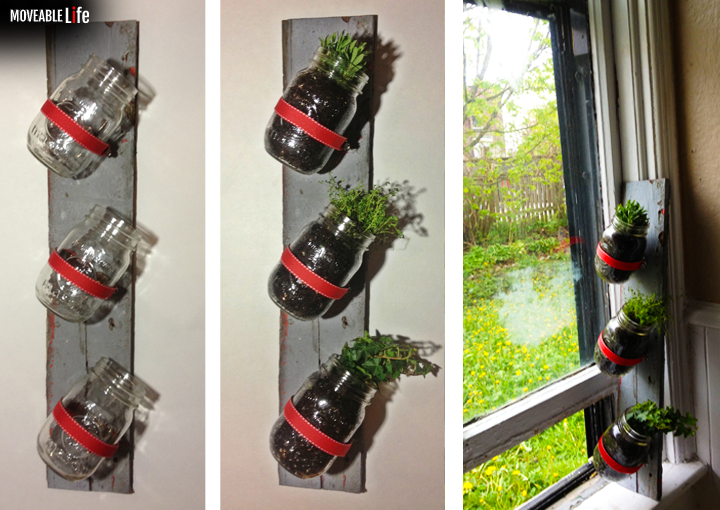 DIY wall hanging herb garden